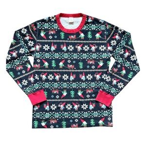 HANNA ANDERSSON Pajama Top Sz M Gnome Sweet Gnome Christmas Long Sleeve